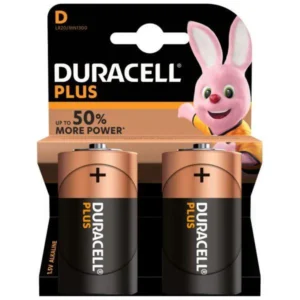 Duracell Plus D Battery 2 Pack – Case of 10