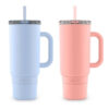 Ello Port – Stainless Steel Tumbler with Handle, Assorted Colors – 40 Oz – 2 Pack