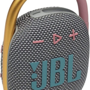 JBL Clip 4: Portable Speaker with Bluetooth, Built-in Battery, Waterproof and Dustproof Feature – Gray